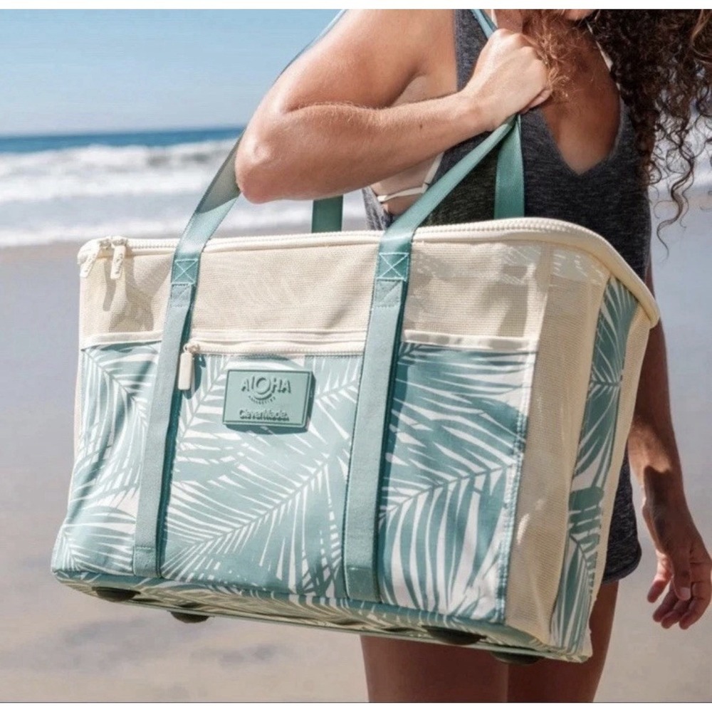 Aloha Collection NWT CleverMade Collapsible Beach Totes Costco Set of 2 Hawaii - Picture 5 of 10